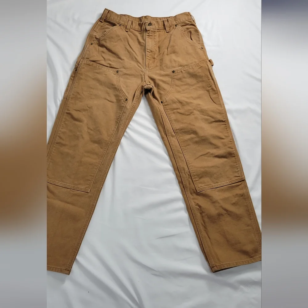 Carhartt Men's Tan Work Pants Size 34X32 - Picture 2 of 13